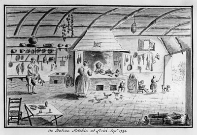 View of an Italian Kitchen at Lerici, September 1754 by Italian School